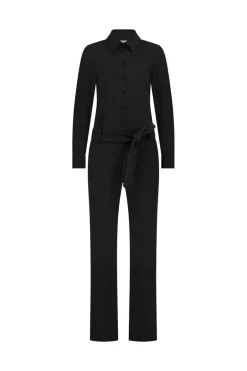 Dames jumpsuit/tuinbroek zwart