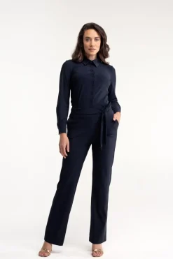 Dames jumpsuit/tuinbroek zwart