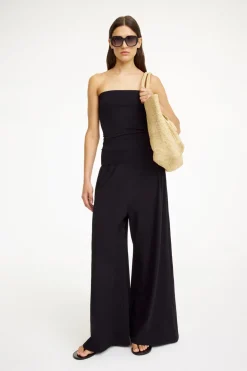 Dames jumpsuit/tuinbroek zwart