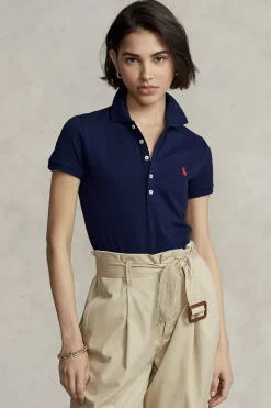 Dames polo blauw