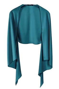 Dames poncho/cape blauw