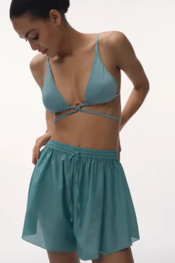 Dames short blauw