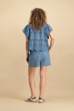 Dames short blauw