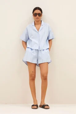 Dames short blauw