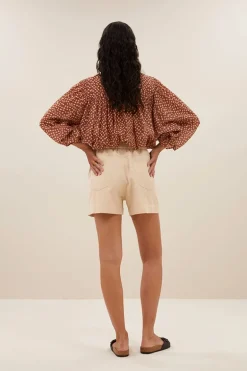 Dames short bruin