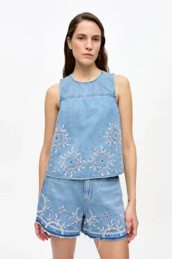 Dames top blauw