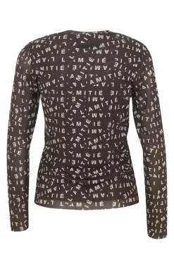 Dames t-shirt korte mouw bruin