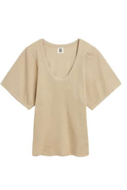 Dames t-shirt korte mouw bruin