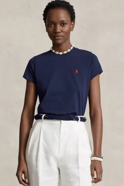 Dames t-shirt korte mouw blauw