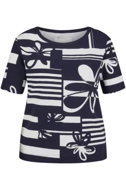 Dames t-shirt korte mouw blauw