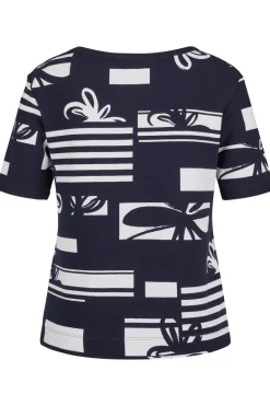 Dames t-shirt korte mouw blauw