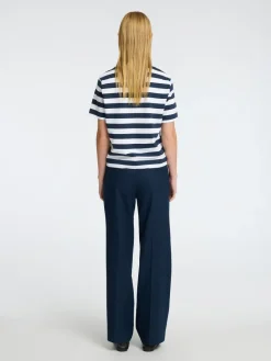Dames t-shirt korte mouw blauw