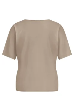 Dames t-shirt korte mouw bruin