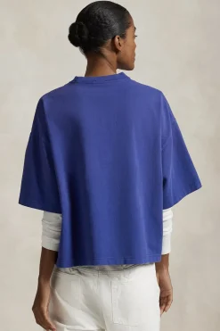 Dames t-shirt korte mouw blauw