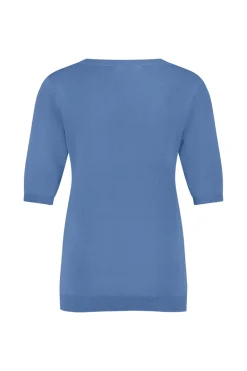 Dames t-shirt korte mouw blauw