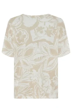 Dames t-shirt korte mouw ecru