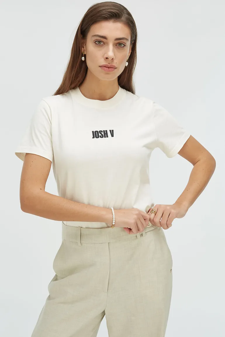 Dames t-shirt korte mouw ecru