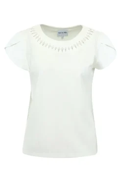 Dames t-shirt korte mouw ecru