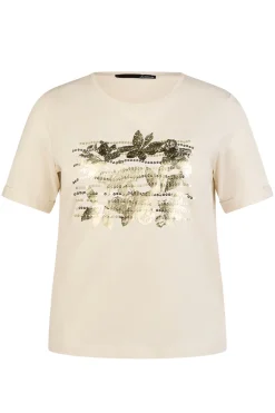 Dames t-shirt korte mouw ecru