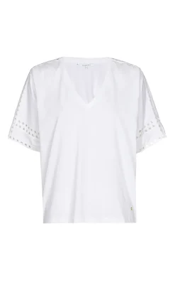Dames t-shirt korte mouw ecru
