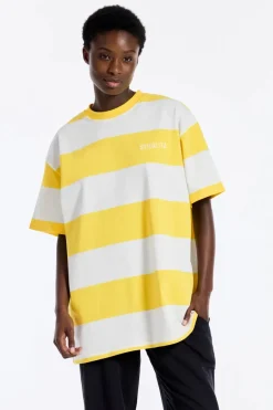 Dames t-shirt korte mouw geel