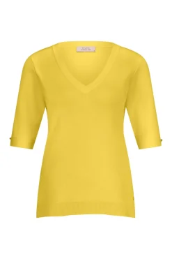 Dames t-shirt korte mouw geel