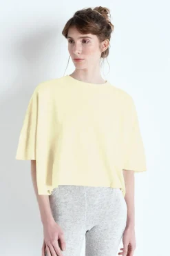 Dames t-shirt korte mouw geel