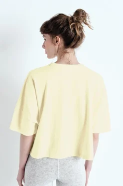 Dames t-shirt korte mouw geel