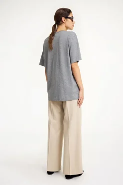 Dames t-shirt korte mouw grijs