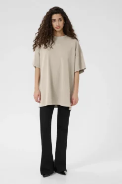 Dames t-shirt korte mouw grijs
