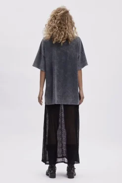 Dames t-shirt korte mouw grijs