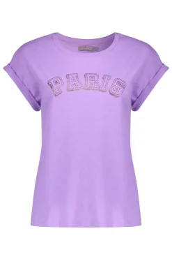 Dames t-shirt korte mouw paars