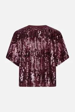 Dames t-shirt korte mouw paars