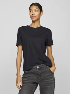 Dames t-shirt korte mouw zwart
