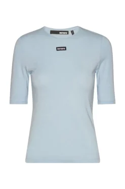 Dames t-shirt lange mouw blauw
