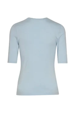 Dames t-shirt lange mouw blauw
