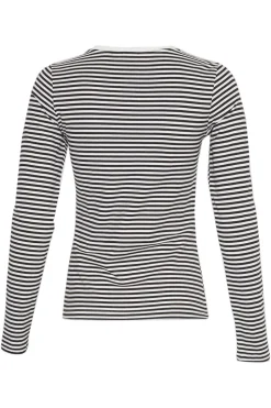 Dames t-shirt lange mouw blauw