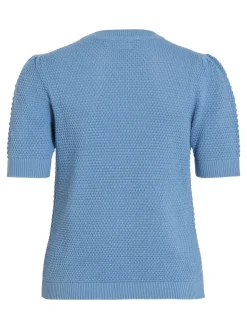 Dames t-shirt lange mouw blauw