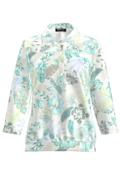 Dames t-shirt lange mouw blauw