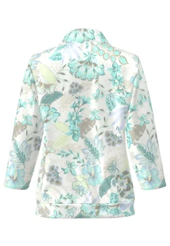 Dames t-shirt lange mouw blauw