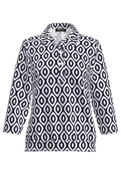 Dames t-shirt lange mouw blauw