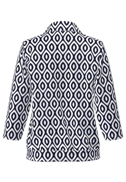 Dames t-shirt lange mouw blauw