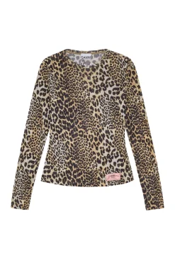 Dames t-shirt lange mouw bruin