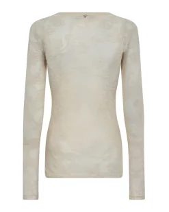 Dames t-shirt lange mouw ecru