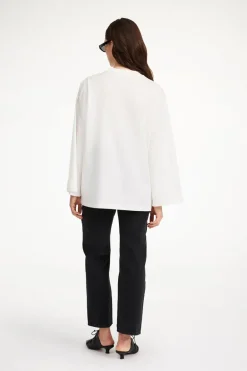 Dames t-shirt lange mouw ecru