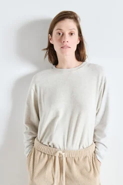 Dames t-shirt lange mouw grijs