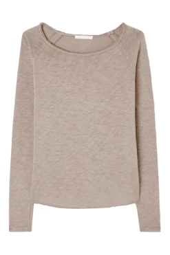 Dames t-shirt lange mouw grijs