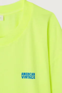 Dames t-shirt lange mouw geel