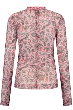 Dames t-shirt lange mouw rose