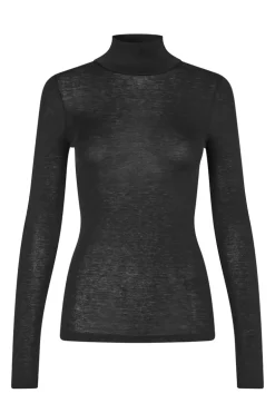Dames t-shirt lange mouw zwart